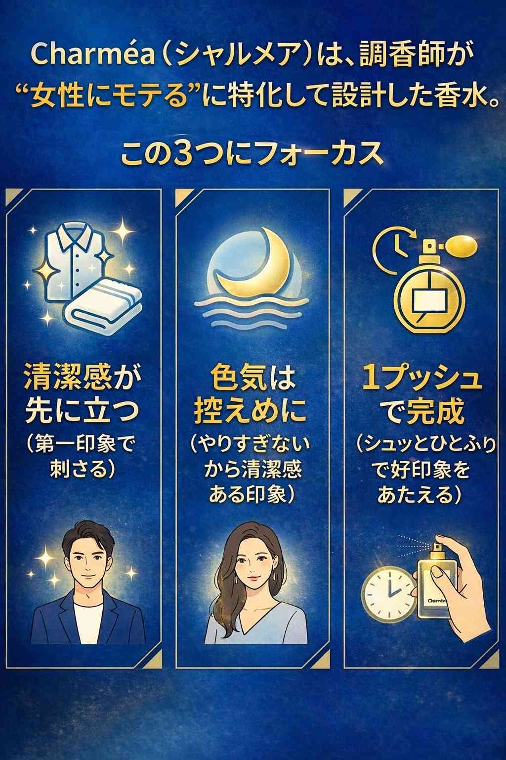 Charméa はこの3つにフォーカス
